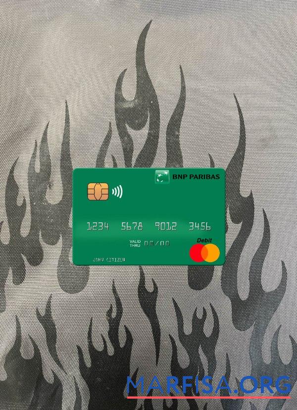 Printable Mauritania BNP Paribas mastercard photolook front template